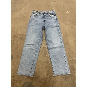 Garage Jeans Womens 9 29 Light Wash Vintage Straight Distressed Raw Hem Denim